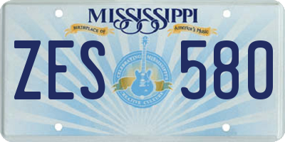 MS license plate ZES580