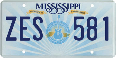 MS license plate ZES581