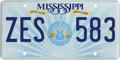 MS license plate ZES583