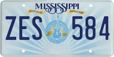 MS license plate ZES584