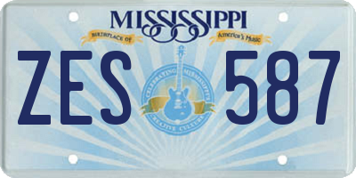 MS license plate ZES587