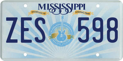 MS license plate ZES598