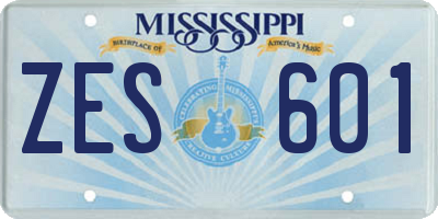 MS license plate ZES601