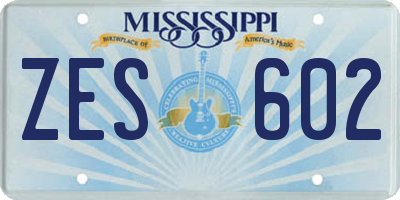 MS license plate ZES602