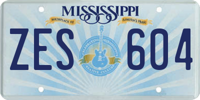 MS license plate ZES604