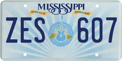 MS license plate ZES607