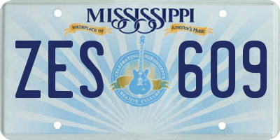 MS license plate ZES609