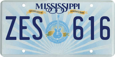 MS license plate ZES616
