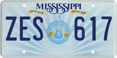 MS license plate ZES617