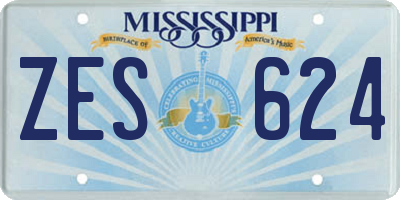 MS license plate ZES624