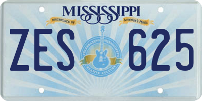 MS license plate ZES625