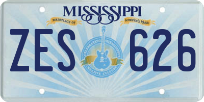 MS license plate ZES626