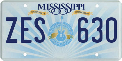 MS license plate ZES630