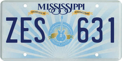 MS license plate ZES631