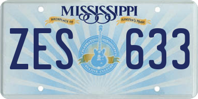 MS license plate ZES633