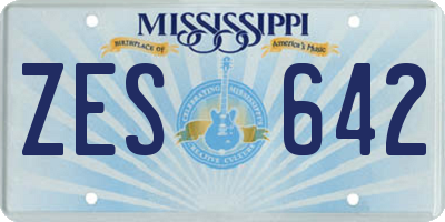 MS license plate ZES642