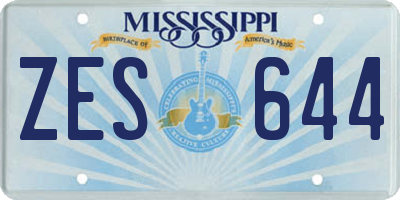 MS license plate ZES644