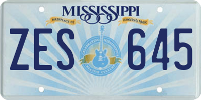 MS license plate ZES645