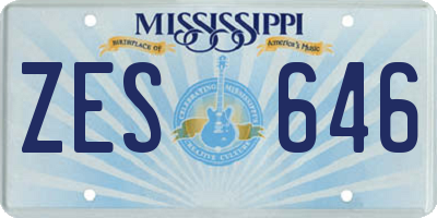MS license plate ZES646
