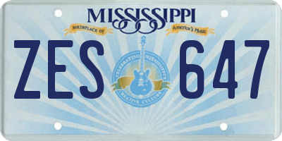 MS license plate ZES647