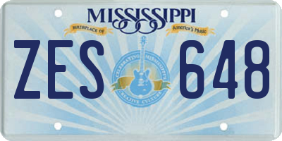 MS license plate ZES648