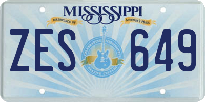 MS license plate ZES649