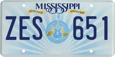 MS license plate ZES651