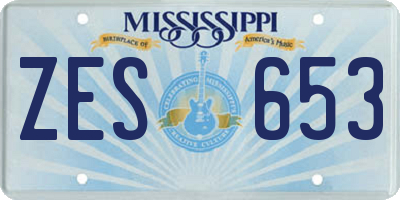 MS license plate ZES653