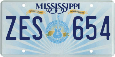 MS license plate ZES654