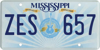MS license plate ZES657