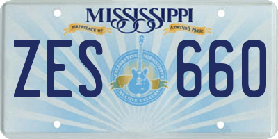 MS license plate ZES660