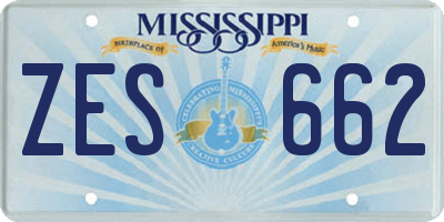 MS license plate ZES662