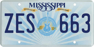 MS license plate ZES663