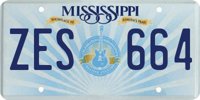 MS license plate ZES664