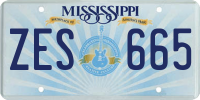 MS license plate ZES665