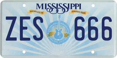 MS license plate ZES666