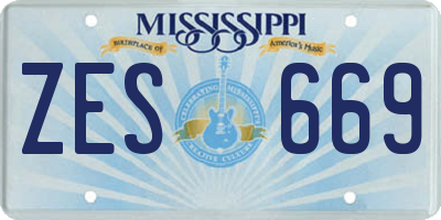 MS license plate ZES669