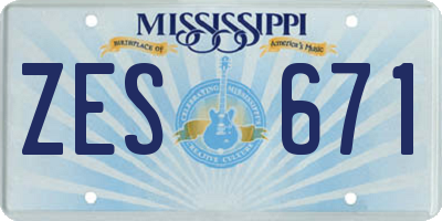 MS license plate ZES671