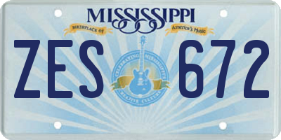 MS license plate ZES672