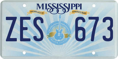 MS license plate ZES673