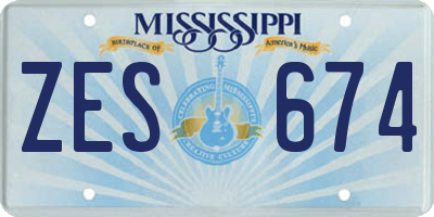 MS license plate ZES674