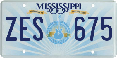 MS license plate ZES675