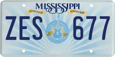 MS license plate ZES677
