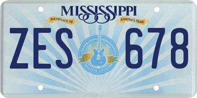 MS license plate ZES678