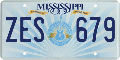 MS license plate ZES679
