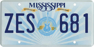 MS license plate ZES681