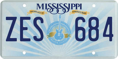 MS license plate ZES684