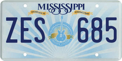 MS license plate ZES685