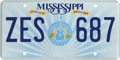 MS license plate ZES687