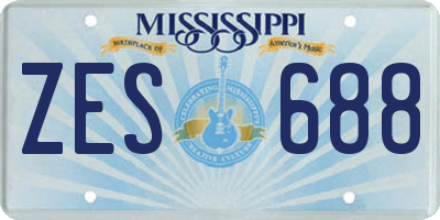 MS license plate ZES688